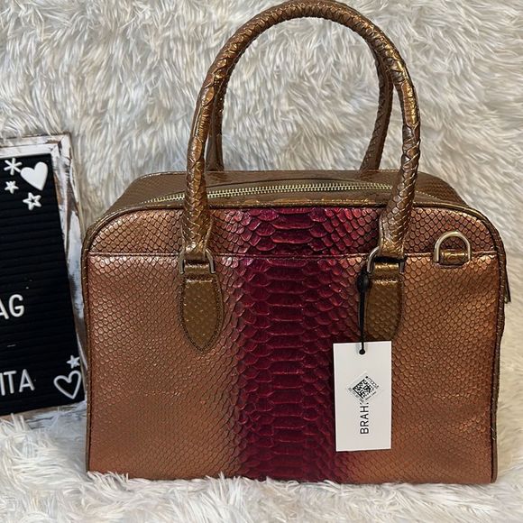 Brahmin Marissa/Ady set in pomegranate harkness - Picture 7 of 12